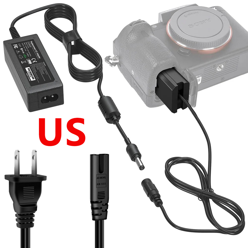 Fuente de alimentación AC-PW20 NP-FW50 Batería ficticia ZV-E10 Kit de adaptador de CA continuo AC PW20 para cámaras Sony Alpha ZVE10 A6400 A6000 A5100 A6100 A6300 A6500 A7 A7II A7S A7SII Cyber-shot DSC-RX10 II III IV: Blanco