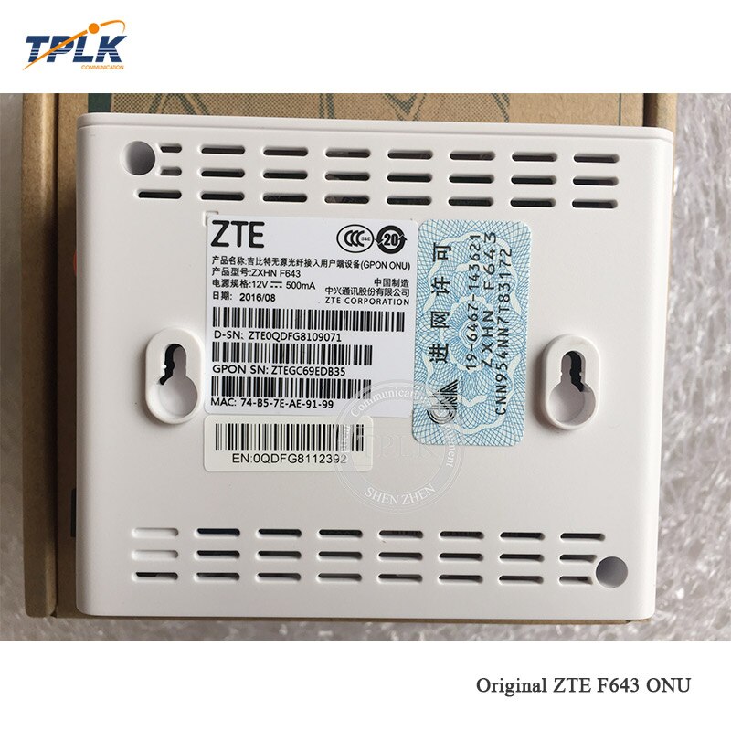 F643 ONU/ONT GPON FTTH SFU Original, routeur avec 1GE Port FTTH FTTO même fonction que F601 F401 F612W F660, meilleure