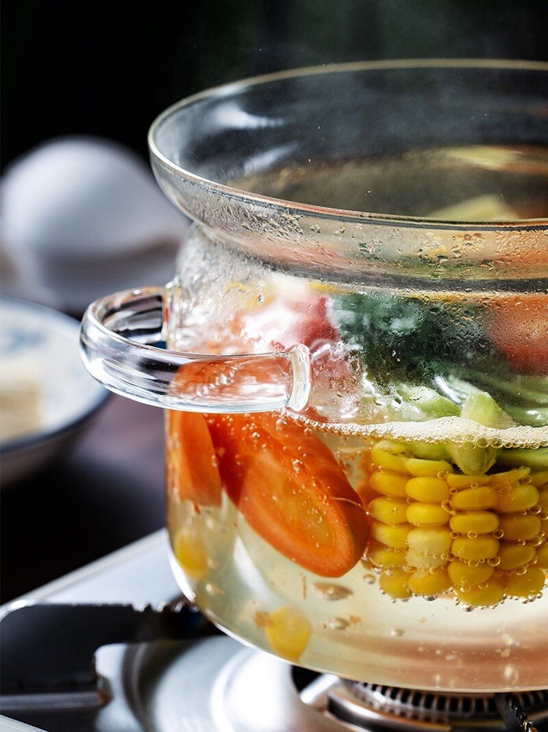 Panela de Sopa-resistente ao Calor de Vidro transparente Tigela De Vidro Com Tampa Macarrão Instantâneo Sopa Pote Utensílios de Cozinha Casa ZM805