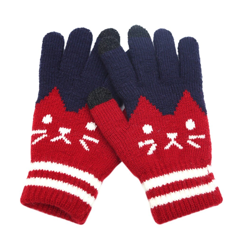 Winter Touchscreen Handschoenen Vrouwen Warm Stretch Gebreide Wanten Imitatie Wol Volledige Vinger Guantes Vrouwelijke Gehaakte Dikker M840 #: RD