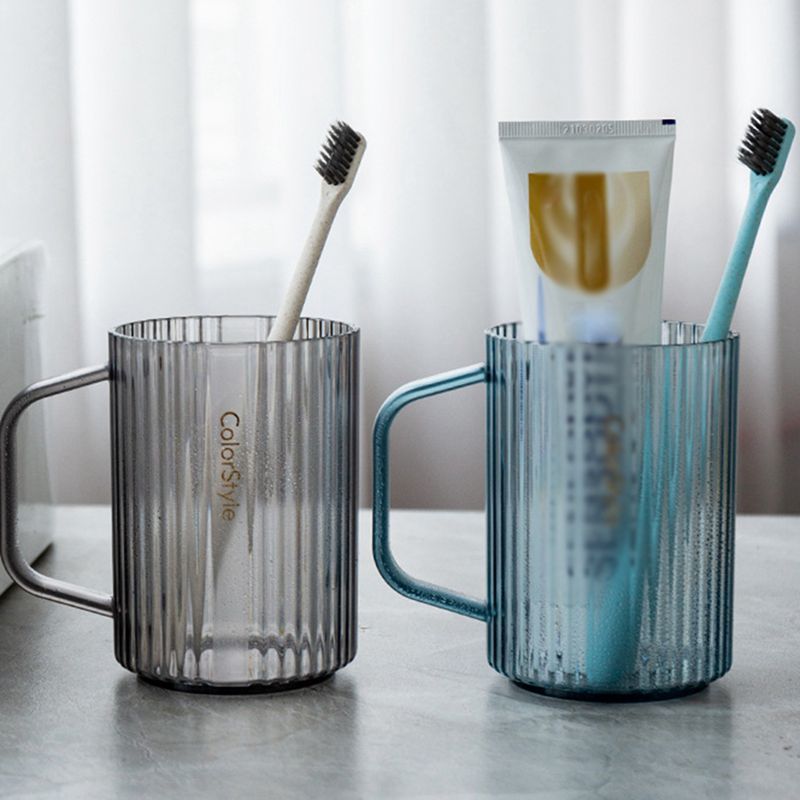 Simple Striped Bathroom Tumblers Plastic Mouthwash Cup Coffee Tea Water Mug Home Travel Toothbrush Holder Cup Drinkware Tools