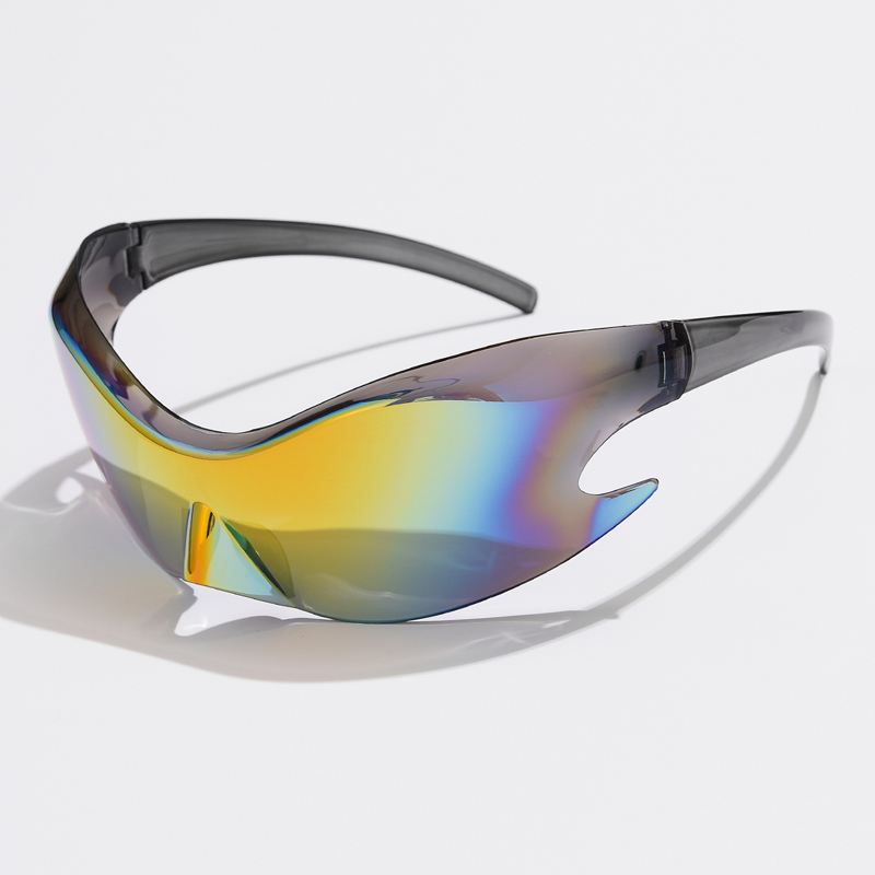 Luxury Brand Sports Punk Y2K Sunglasses Women Men Unique Goggle One Piece Sun Glasses For Male Cycling Hip Hop Shades UV400: MULTI