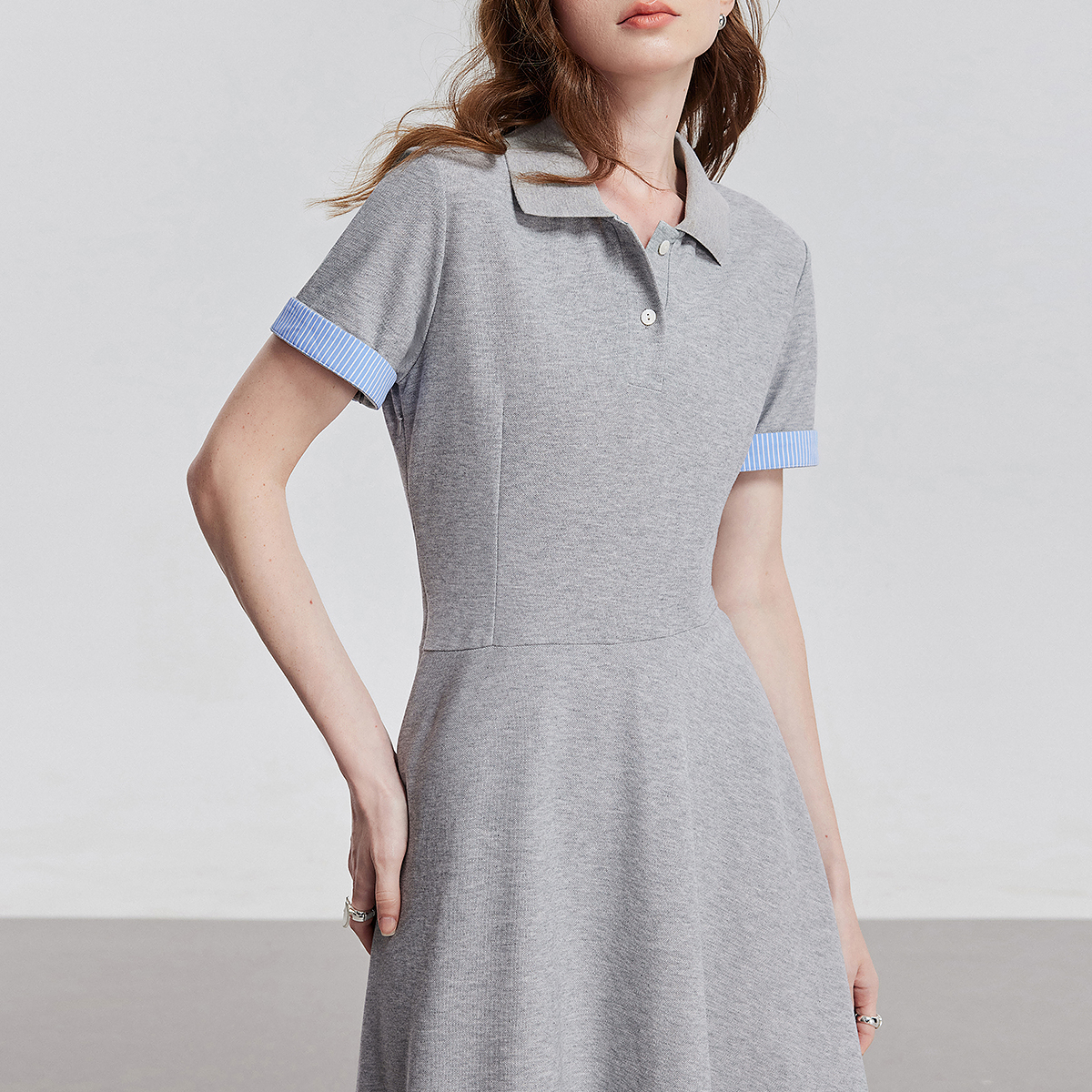 TOYOUTH Women Dress Summer Short Sleeve Casual POLO Dress 8529014