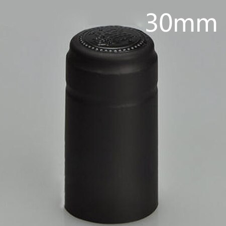GUHD 50pcs/lot Wine Bottle Cap Thermal Heat Shrinkable Heat shrinkable Cap Wine brewed PVC Heat Shrinkable Packaging Materials: BLACK BLACK 30MM