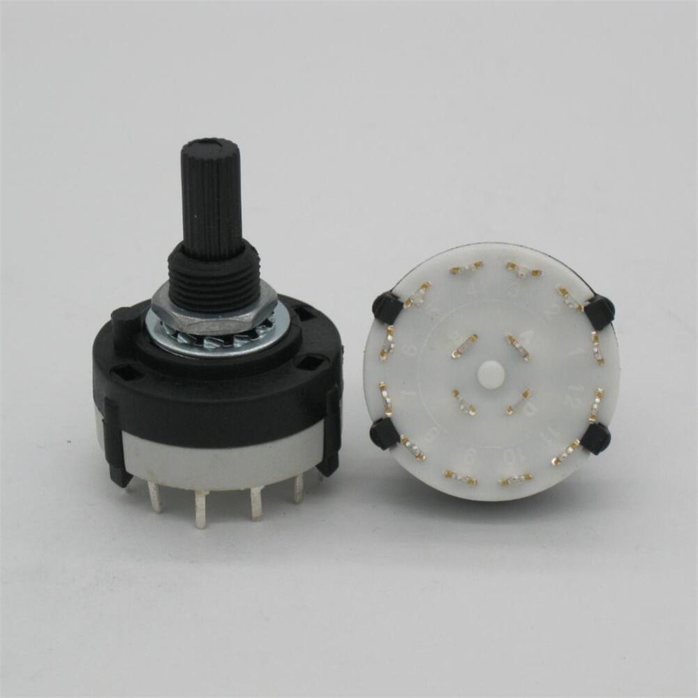 2pc High RS26 2 Pole Position 6 Selectable Band Rotary Channel Selector Switch Single Deck Rotary Switch Band Selector