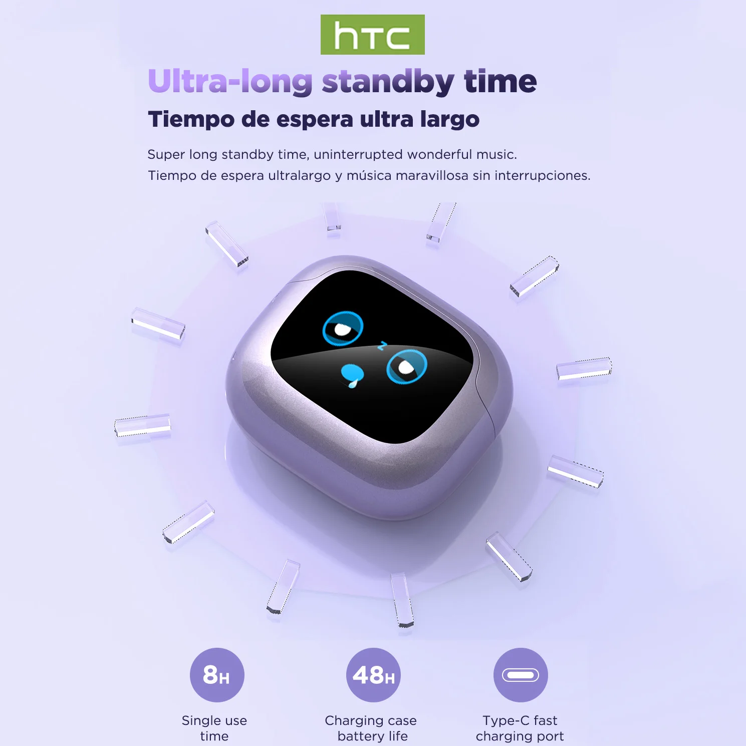 HTC NE32 Bluetooth V6.0 AI Oortelefoon OWS Oorclip Hoofdtelefoon Comfort Ruisonderdrukking Draadloze hoofdtelefoon Vertaler Oordopjes