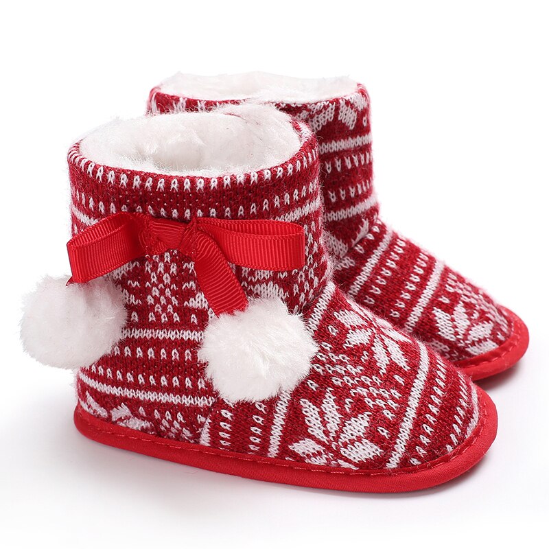 Goocheer Baby Schoenen Warm Winter Baby Meisjes Schoenen Snowboots Babyschoenen Mode Plus Kasjmier Rode Esdoorn Laarzen Prewalker: Rood / 7-12 Months