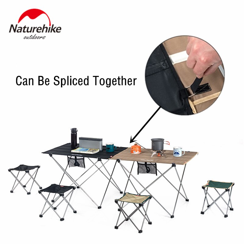 Naturehike folde picnicbord multifunktionelt aluminium ultralet bærbart campingbord udendørs møbler foldbart bord