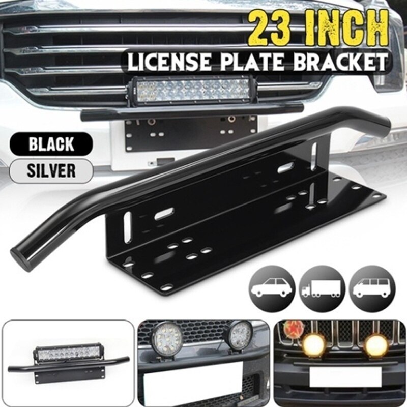 23Inch Auto Voorbumper Nummerplaat Beugel Aluminium Bull Bar Stijl Houder Voor Duiken Light Bar Truck Suv