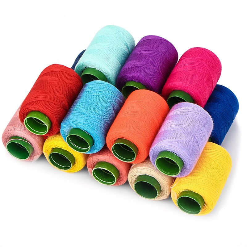 Rouleau de fil à coudre multicolore 300 Polyester, ensemble de fils solides et durables pour Machines à main, 100% mètres