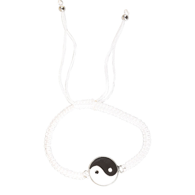 Beste Vriend Armband 2 Stuk Gevlochten Touw Tai Chi Gossip Zwart En Wit Hanger Paar Armband Bff Vriendschap Sieraden: 2