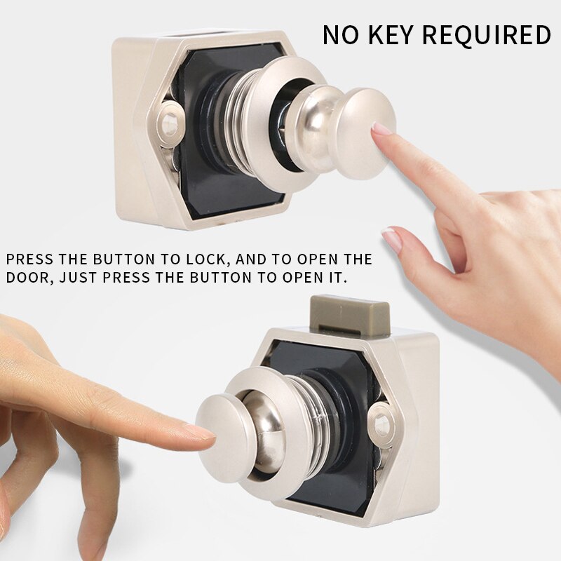 Push Button Catch Cupboard Door Knob Latch Lock for Caravan RV Camper Motor Home