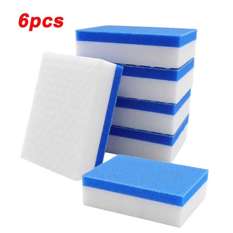 1/2/4/6Pcs Magic Spons Gum Blauw Emery Spons Keuken Tool Schotel Pot Borstel melamine Spons Cleaner Roest Remover Brush: 6pcs