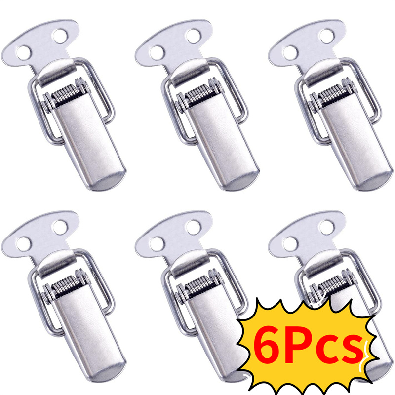 Mini Stainless Steel Cabinet Boxes Spring Loaded Latch Catch Toggle Clamp Hasp Lock For Chest Box Suitcase Case