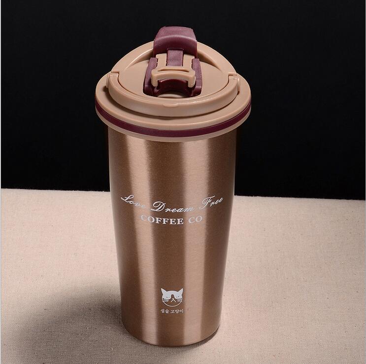 Zounich 500ml termokande dobbeltvæg rustfrit stål vakuumflasker termokop kaffe te mælk rejser krus termoflaske termokop: -en