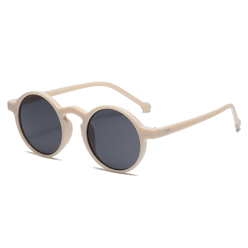 Gafas de sol redondas pequeñas para ciclismo para motocicleta, gafas de sol negras de de Vintage para hombre y mujer, gafas de conducción Unisex: Beige