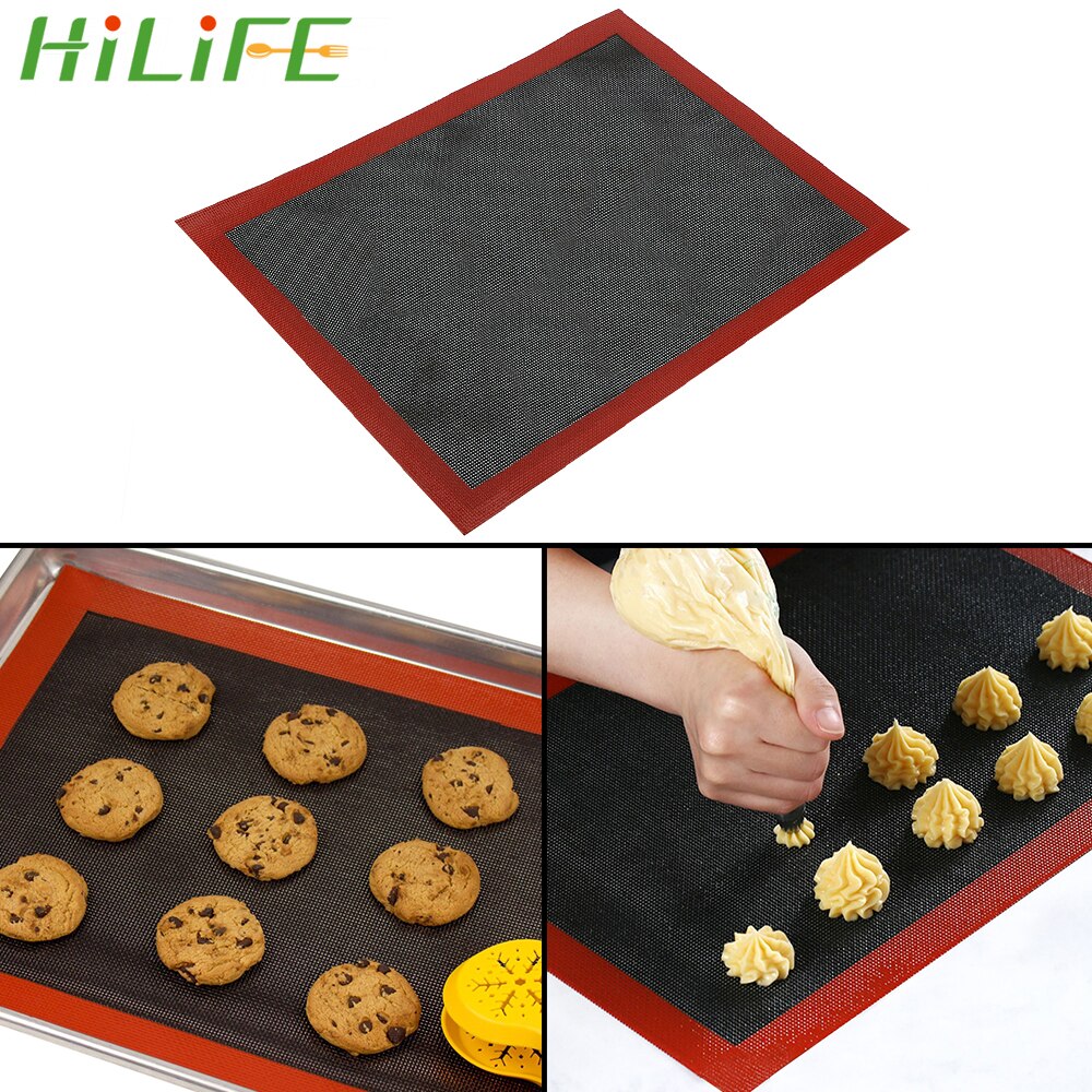Hilife Non Stick Bakmat Oven Sheet Liner 40*30Cm Voor Macaron Koekje Brood Bladerdeeg Geperforeerde Pad Pastry tool Siliconen Mat