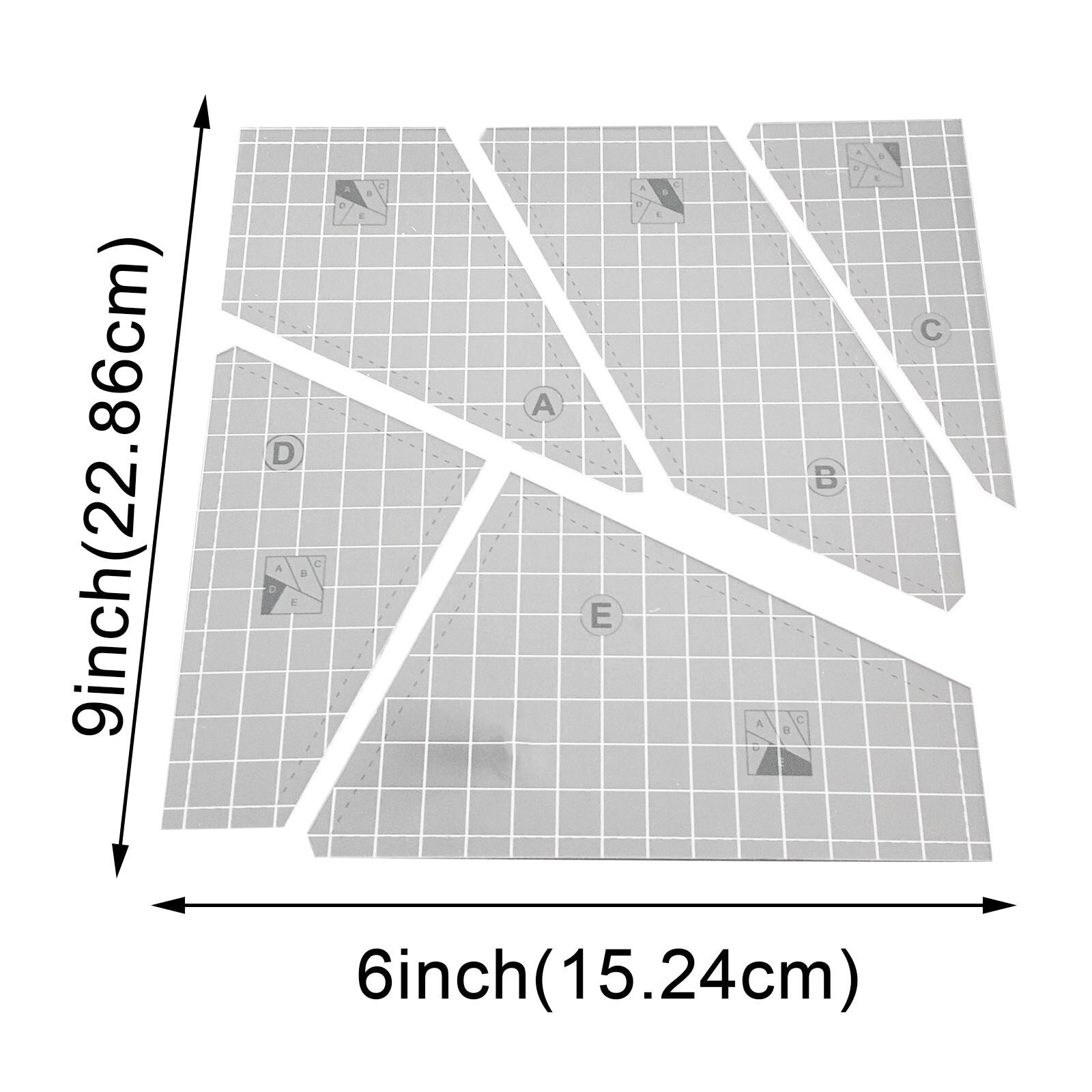 Acrylic Template 5pc Set Quilting Templates Arts Crafts Sewing Templates Sewing Tools DIY Accessory Shaped work ruler