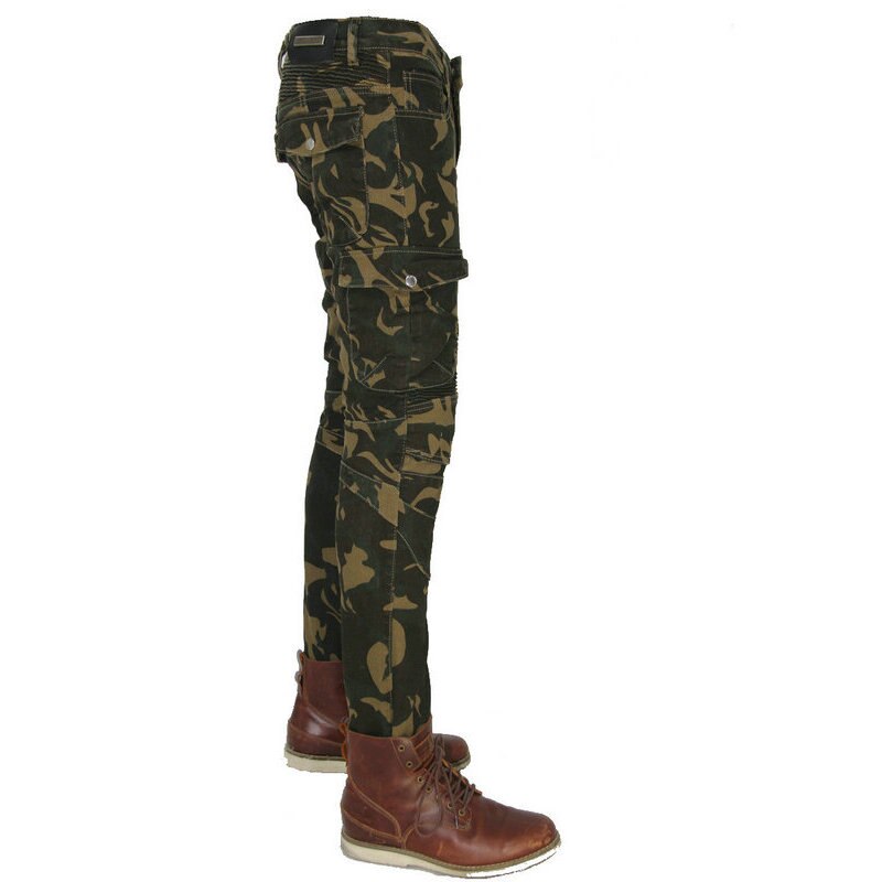 Motorcykel ridebukser volero camouflage beskyttende jeans lokomotiv ridder dagligt løse lige bukser camo farve