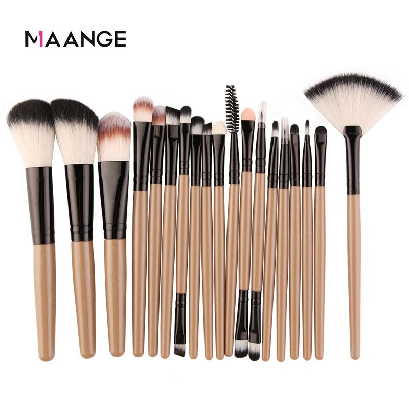 Maange 18-pieza Set de brochas de maquillaje de ojos de herramientas de belleza