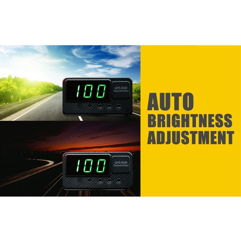 GPS HUD Lcd-Computer-geschwindigkeitsmesser-grüNe Auto Digitale Geschwindigkeit Anzeige MPH Über Geschwindigkeit Alarm Auto Uhr für Alle Fahrzeuge C60S Universal-