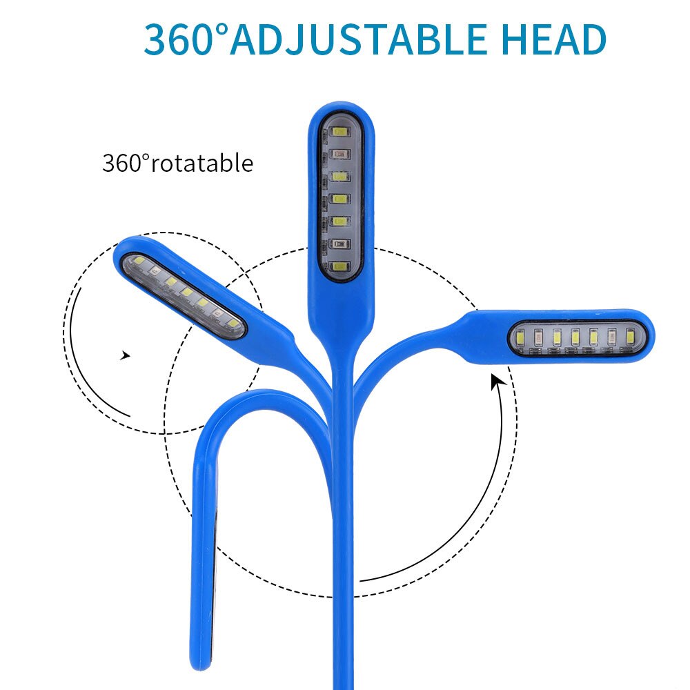 Lámpara LED para acuario, luces con Clip de fijación magnética, giratorio de 360 grados, USB, 3W