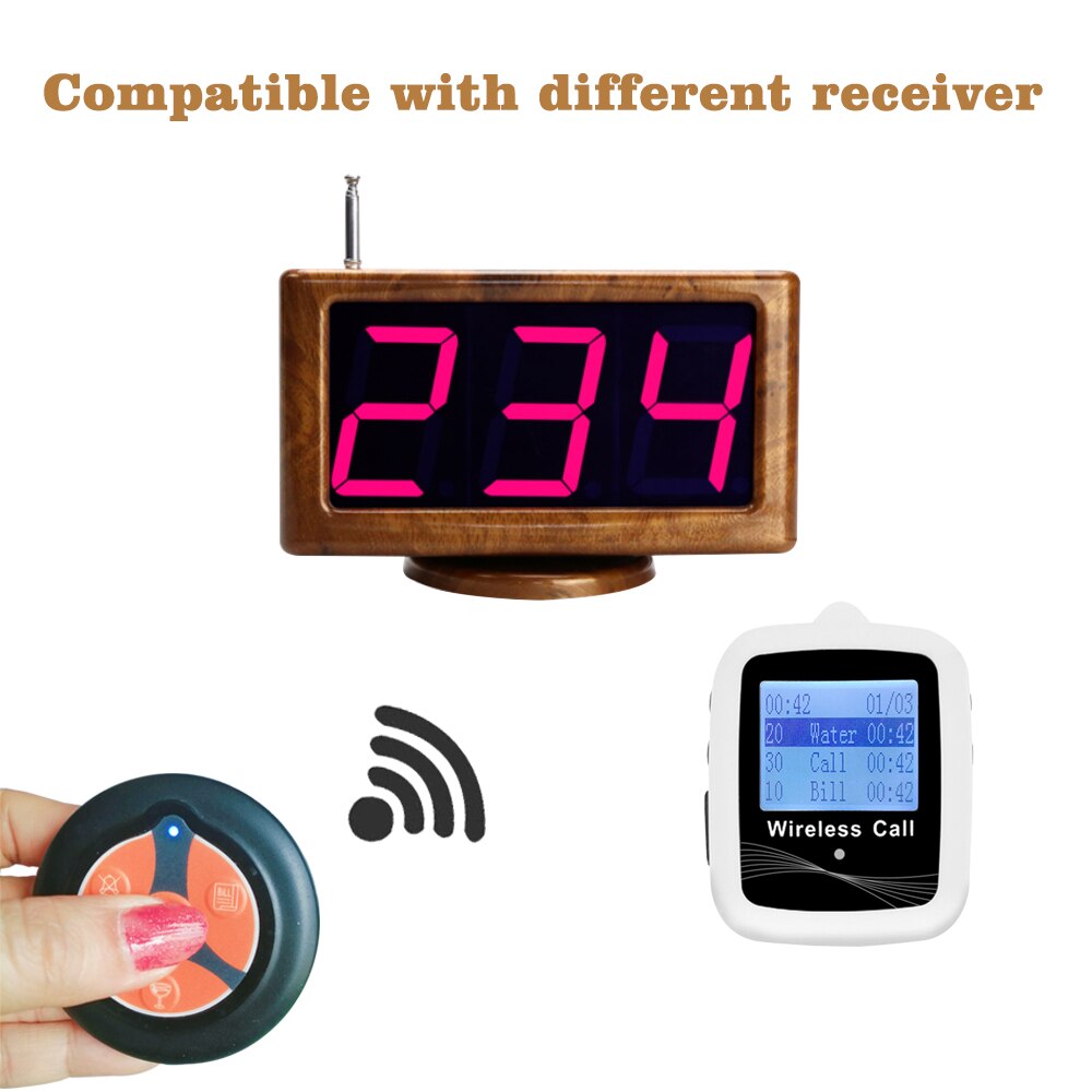 Draadloze Oproepsysteem Restaurant Apparatuur Lange Afstand Perfect 10 Knop Pager Zender Voor Tafel Servicei