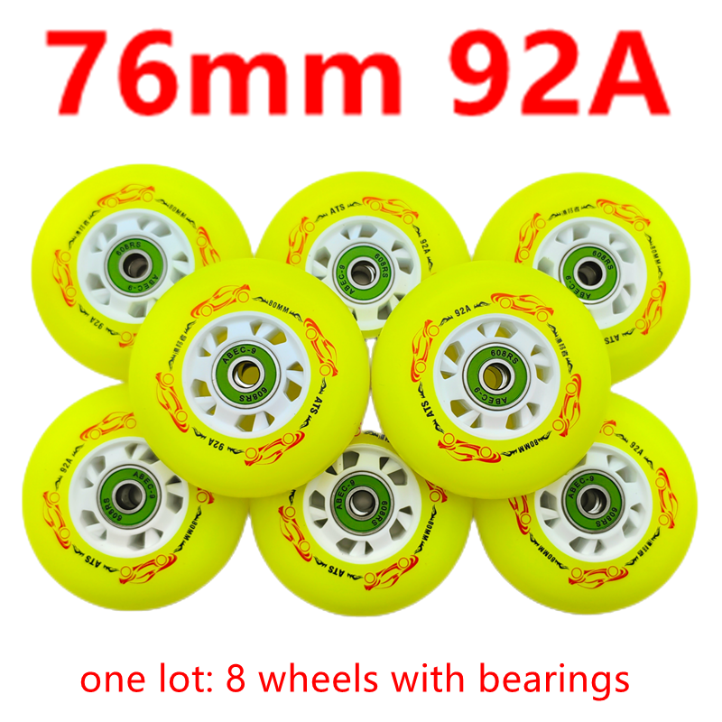 Rollrad Inline-Schlittschuh-Rad Schieberad Bremsrad 92a 72 76 80 mm Härte 92a 8 Räder/Los: Lila