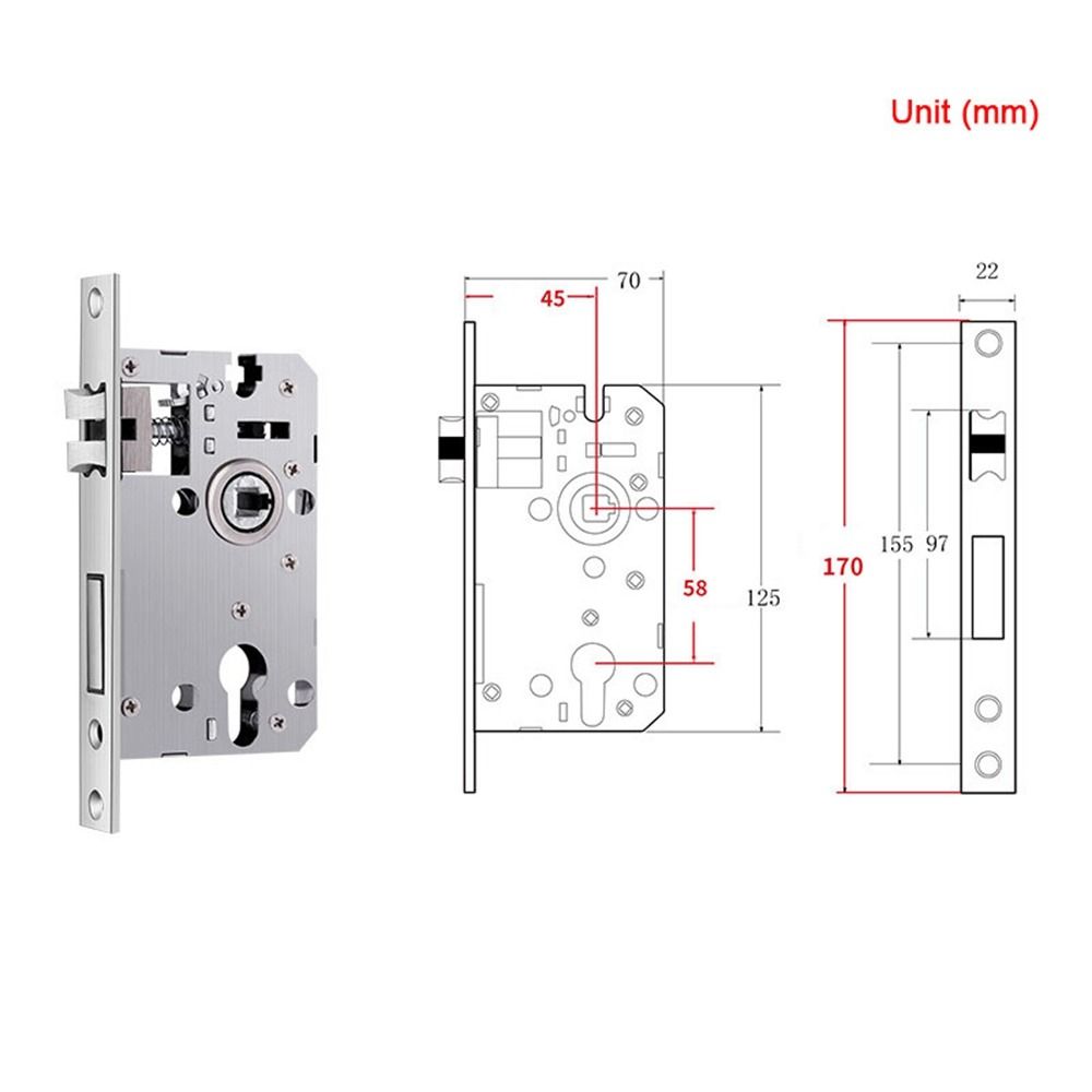 Stainless Steel Door Lock Cylinder Silent Security Mechanical Lock Replacement Spare Parts Door Handle Lock Door: Orange