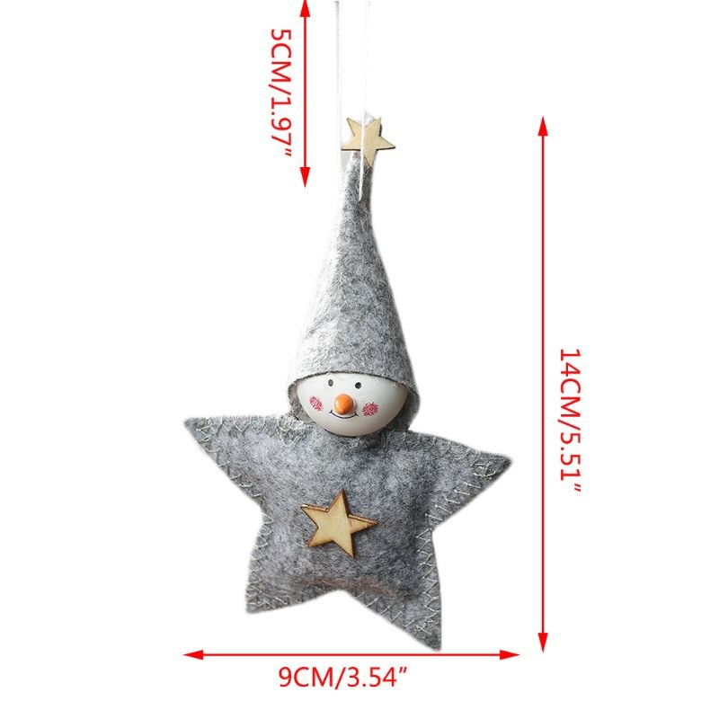 Juletræ stjerne dukke festlig fest ornament vedhæng håndlavet år xmas børn børn hængende legetøj soveværelse indretning: Grå