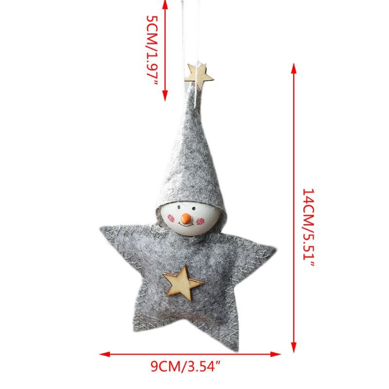 Juletre stjerne dukke festlig fest ornament hengende håndlaget år jul låve låve hengende leke soverom dekor: Grå