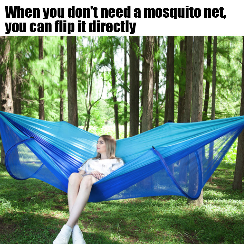 Ulkona hyttysverkko laskuvarjo riippumatto kannettava telttailu riippuva makuusänky vahva nukkumiskeinu 250 x 120cm
