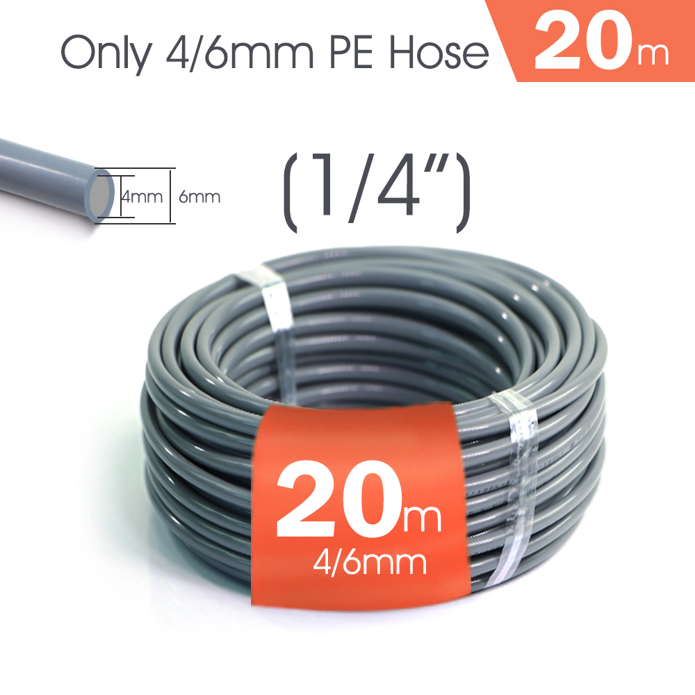 10-60M 13cm Sprinkler Garden Watering Kit 1/2" 1/4" PE Hose Drip Irrigation System 20/40/80/120Dropper Automatic Watering Plants: Dark Grey