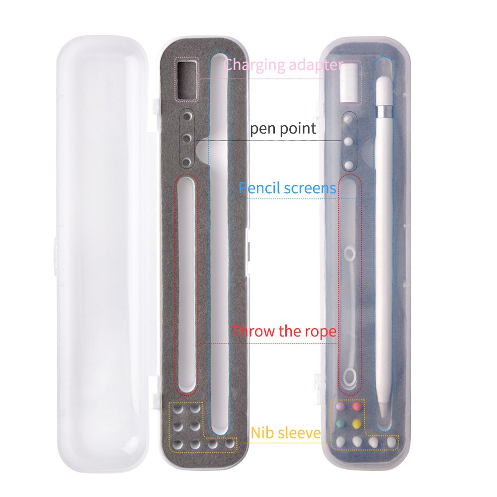 CASPTM a prueba de golpes Portable Clear Travel carry Case Holder para Ipad Pencil caja protectora para Apple Pencil 1 2 accesorios