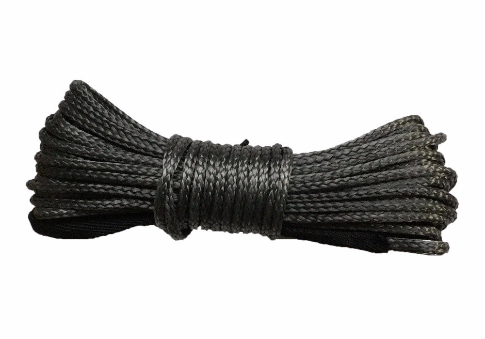 Fune Sintetica In UHMWPE Per Verricello - 10 Mm X 100 M, Grigia, Carico Di Rottura 15000lbs Per ATV/UTV Fuoristrada
