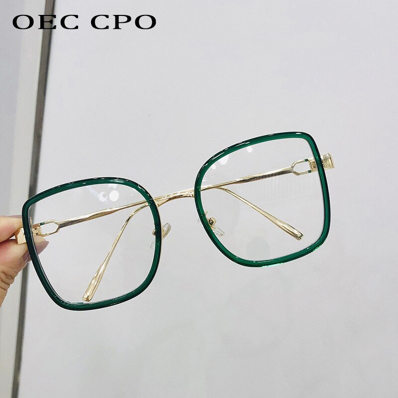 Metal Black Classic Square Clear Glasses Frame Women Men Anti Blue Light Glasses Clear Lens Optical Reading Eyeglasses