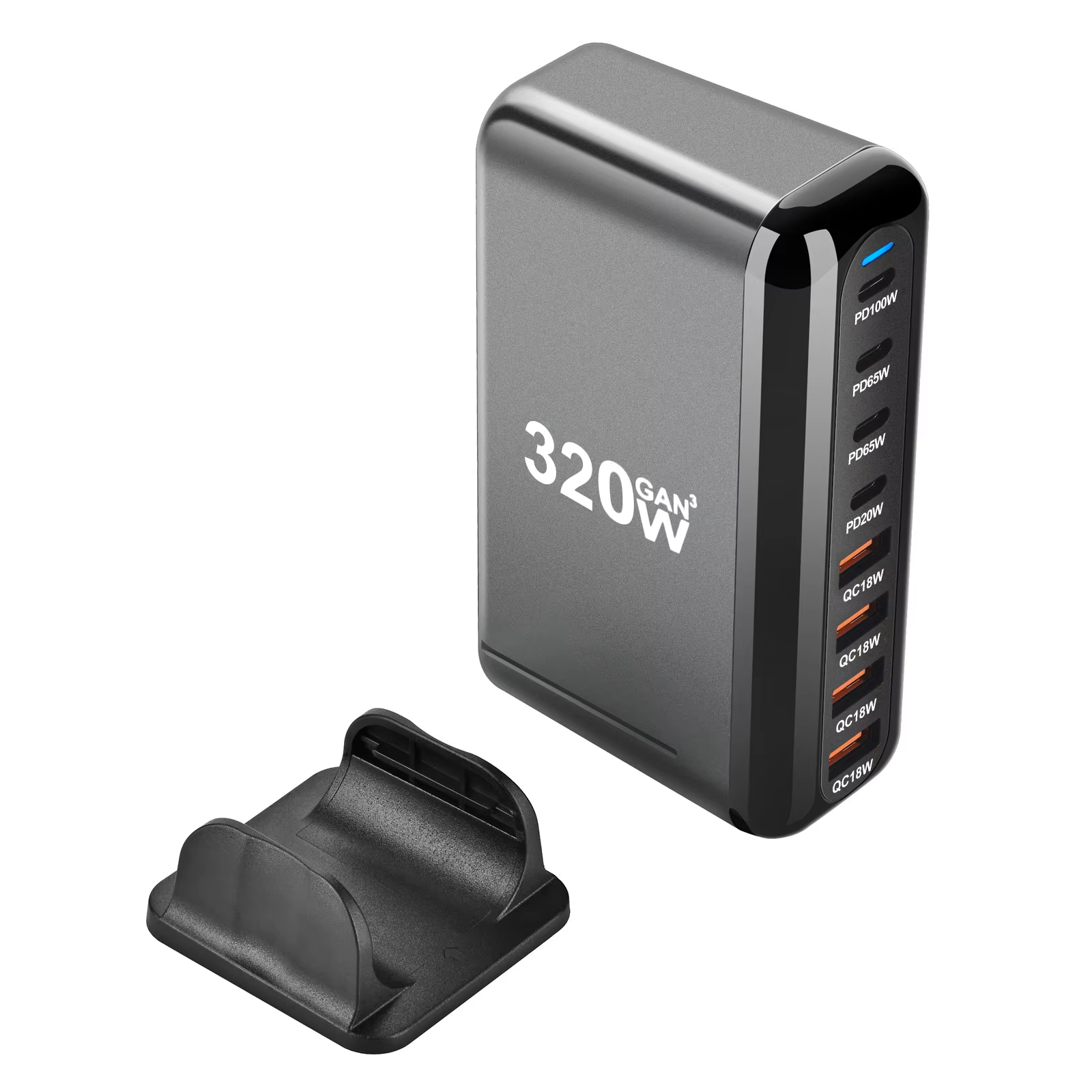 USB-C Snellader 320W Desktop GaN-lader 8-poorts USB Type-C PD-lader Snelladen 3.0 USB Type-C Snellader Mobiele USB-lader