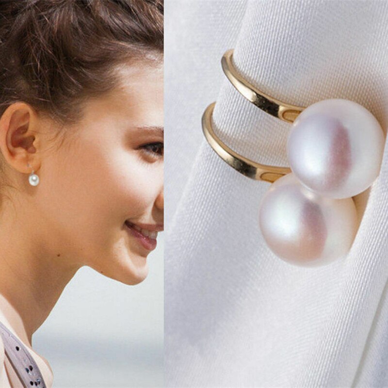 Vrouwen Exquisite Eenvoudige Big Clear Parel Oorbellen Ronde Witte Parel Oorbellen Sieraden Klassieke Oorbellen Voor Bruiloft Elegante