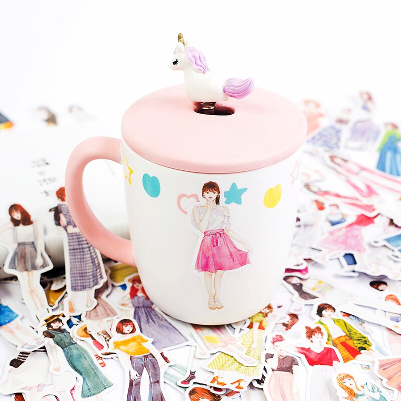 99pcs girl sticker DIY scrapbooking base collage mobile computer diary happy planner decoration sticker