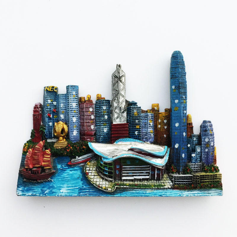 Drago Victoria Harbour Hong Kong – Magnete Frigorifero 3D In Resina, Souvenir Artigianale Cina