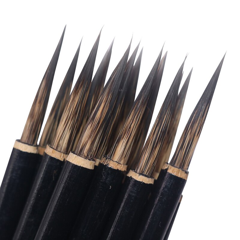 1-10 Pcs Squirrel Hair Brush Hook Line Pen Calligraphy Pen Steel Rod Penholder Painter Watercolor Painting Art Supplies