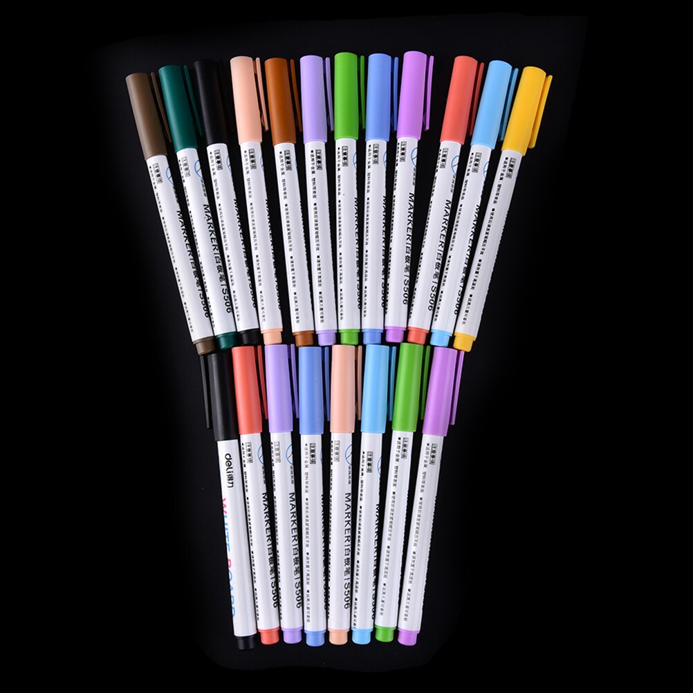 White Board Marker Pen Set Erasable Whiteboard Pen Stationery Office School Drawing Supplies 12/8 Colors