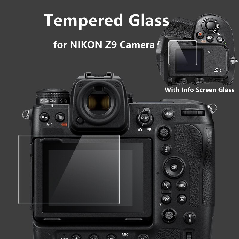 Z9 Camera Gehard Glas Beschermende Zelfklevende Glas Voor Nikon Z 9 Belangrijkste Lcd-scherm + Film Info Scherm protector Guard Cover