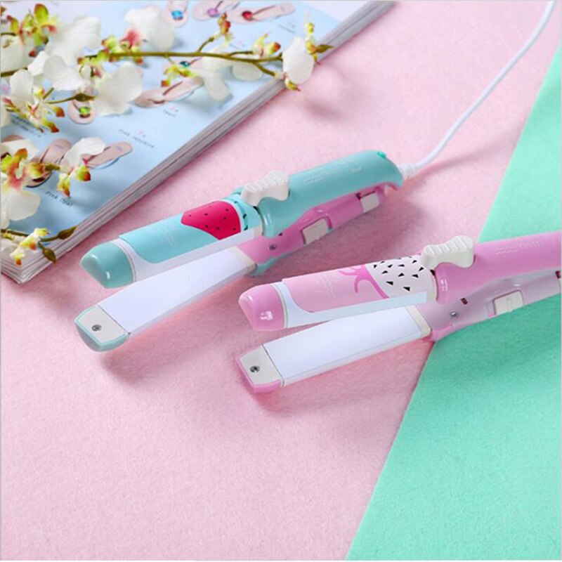 At 220V Electric Hair straightener Mini hair curling irons Travel hair tools Cute Candy Color Flat Iron