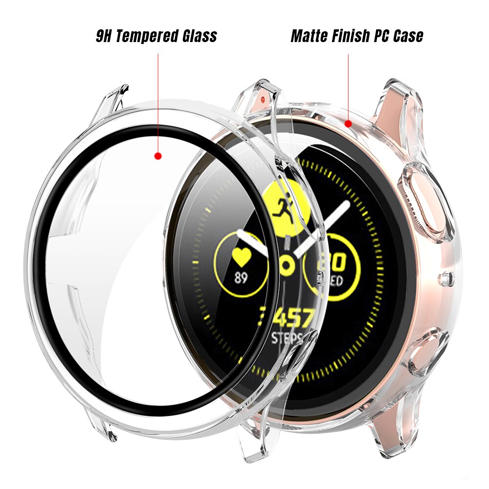 Coque pour Samsung Galaxy Watch active 2, protection d'écran antichoc tout autour + film, accessoires pour montre intelligente 44mm 40mm