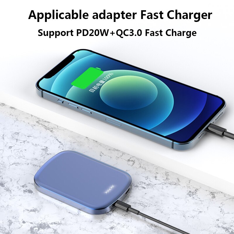 For 10000mAh magsafe power bank External auxiliary battery For iphone 12 Magsafing powerbank Magnetic Wireless charger