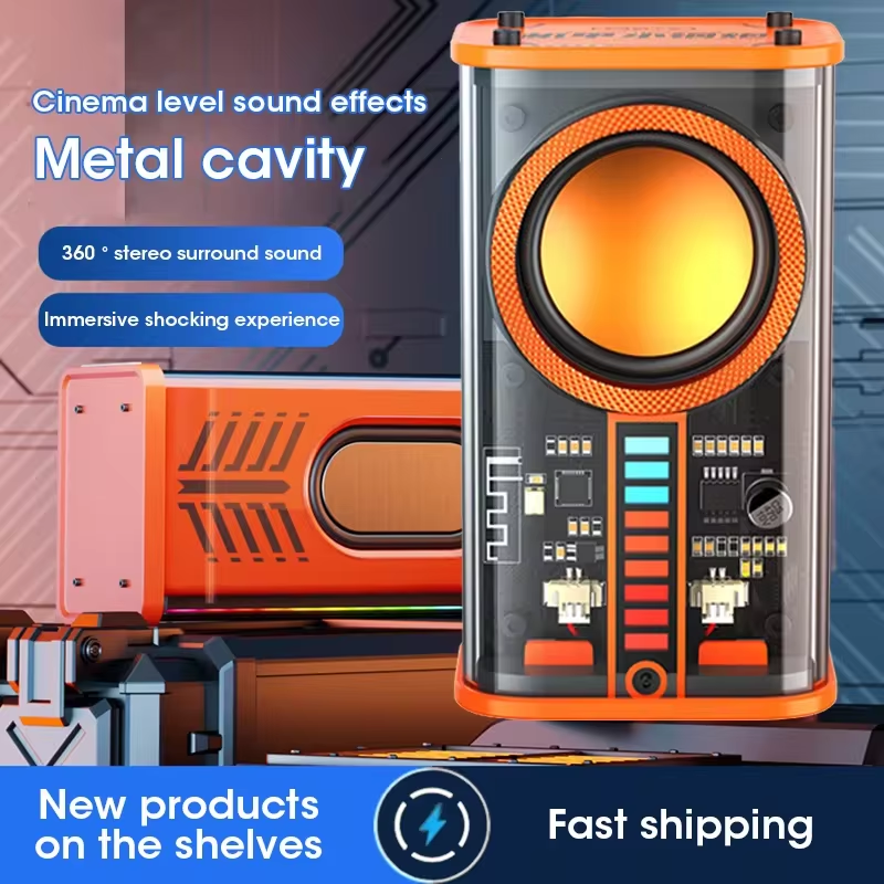 Luidspreker Klankkast De Bas Transparante Draadloze A36 Mecha Speakers Schudden Luidsprekers Audiospeler Bluetooth Stereo Surround