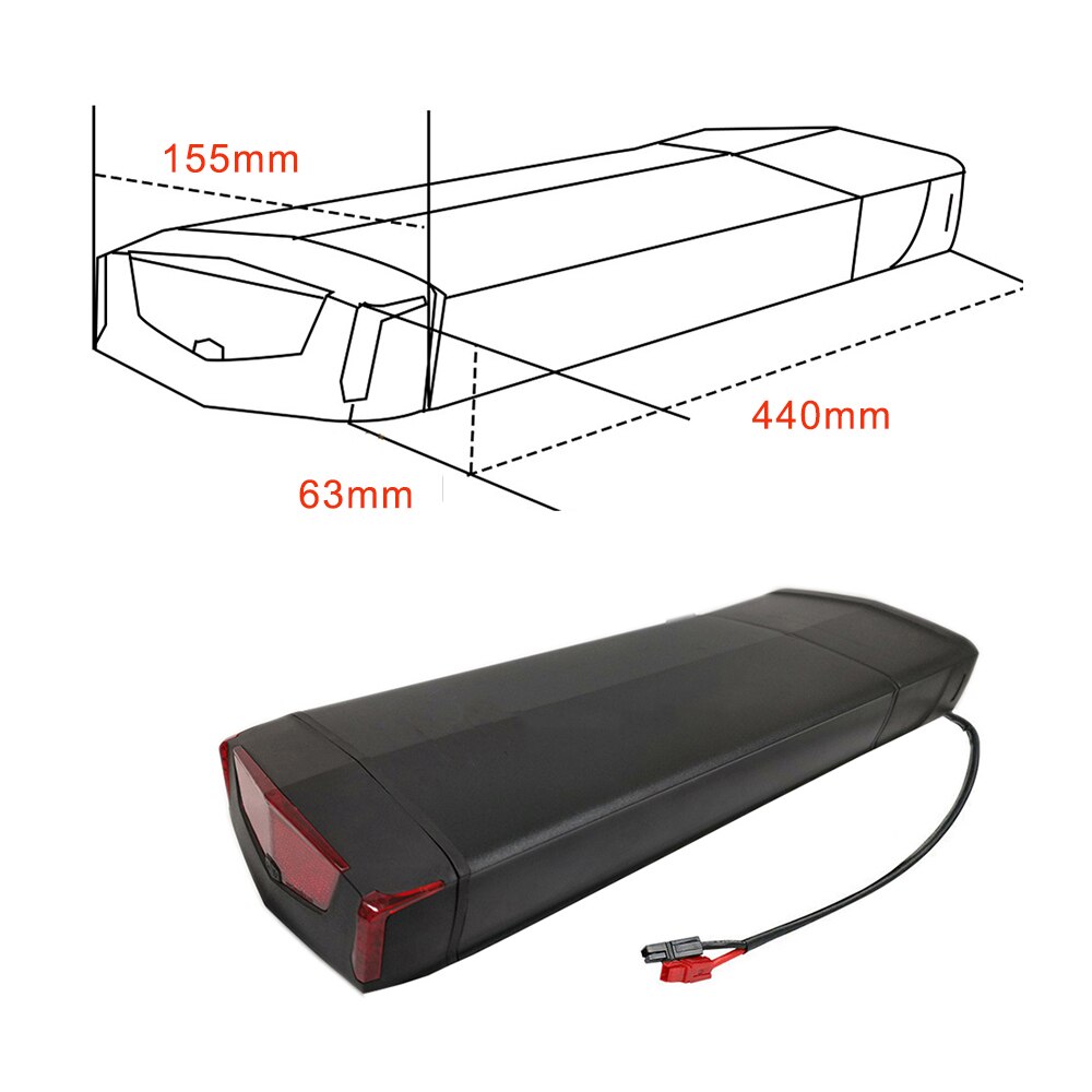 Ebike Battery Pack Case 52pcs 18650 Cells Rear Rack frame 36V 48V Electric Bike Battery Case DownTube Empty Battery Box