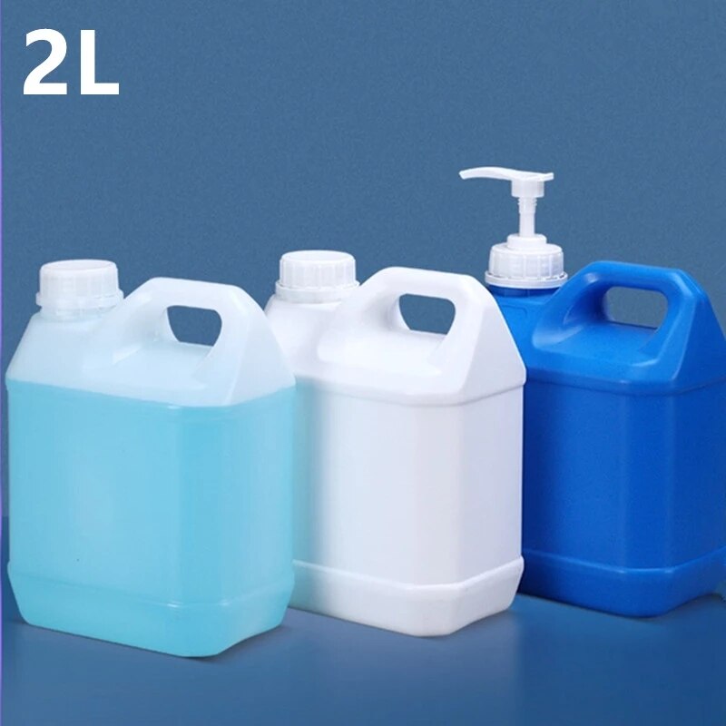 Tom 2l plastdunkar kemikaliefat alkohol vätska läckagesäker påfyllningsbar flaska livsmedelsgodkänd behållare 1 st