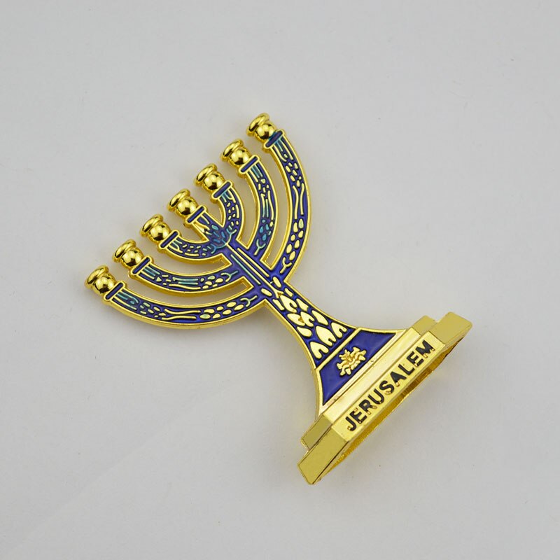 Adorno de candelabro de Metal para decoración del hogar, lámparas doradas de espiga de trigo de Israel: navy